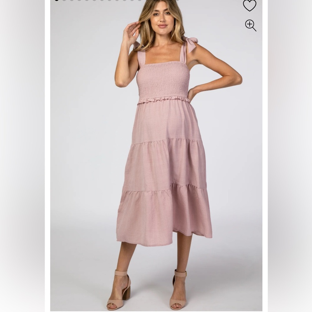 Pinkblush Maternity Tiered Midi Dress